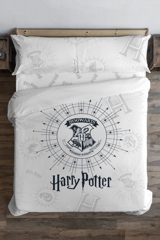 Housse de couette en coton 175 fils/cm² Poudlard Harry Potter - Blanc et noir