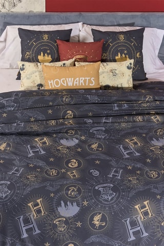 Katoenen Dekbedovertrek 175 Draad/cm² Hogwarths Harry Potter - Marineblauw en Goudkleurig