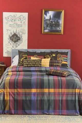 Katoenen Dekbedovertrek 175 Draad/cm² Hogwarths Harry Potter - Zwart