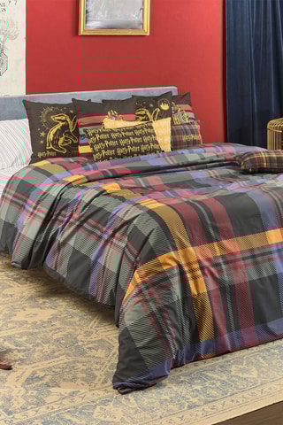 Katoenen Dekbedovertrek 175 Draad/cm² Hogwarths Harry Potter - Zwart