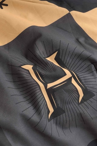 Katoenen Dekbedovertrek 175 Draad/cm² Kerstmis in Hogwarths Harry Potter - Antraciet en Goudkleurig