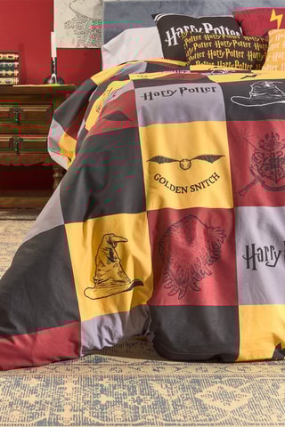 Katoenen Dekbedovertrek 175 Draad/cm² Hogwarths Harry Potter - Geel en Rood
