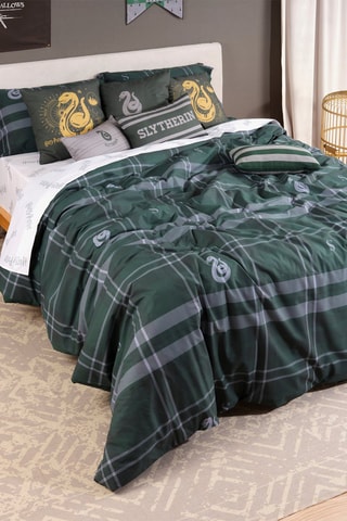 Housse de couette en coton 175 fils/cm² Serpentard Harry Potter - Vert et gris