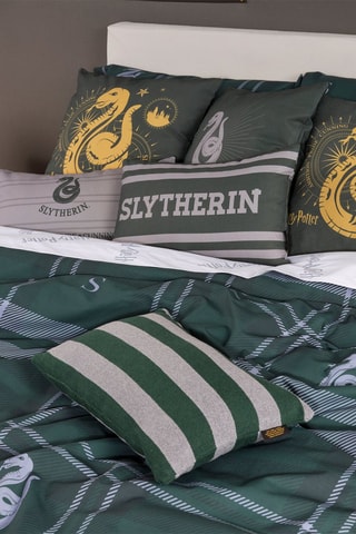 Housse de couette en coton 175 fils/cm² Serpentard Harry Potter - Vert et gris