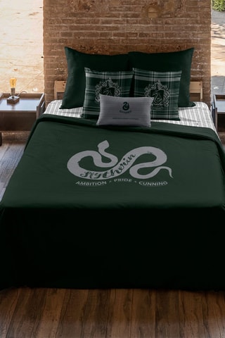 Katoenen Dekbedovertrek 175 Draad/cm² Zwadderich Harry Potter - Groen en Grijs