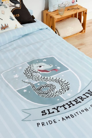 Katoenen Dekbedovertrek 175 Draad/cm² Zwadderich Harry Potter - Hemelsblauw en Zwart