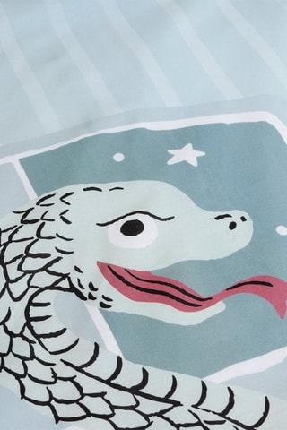 Katoenen Dekbedovertrek 175 Draad/cm² Zwadderich Harry Potter - Hemelsblauw en Zwart