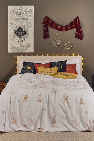 Housse de couette Hogwarts - Blanc et beige