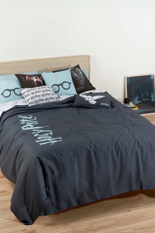 Katoenen Dekbedovertrek Harry Potter - 175 Draad/cm² - Donkerblauw en lichtblauw