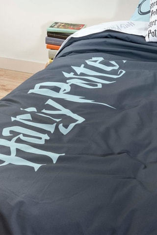 Katoenen Dekbedovertrek Harry Potter - 175 Draad/cm² - Donkerblauw en lichtblauw