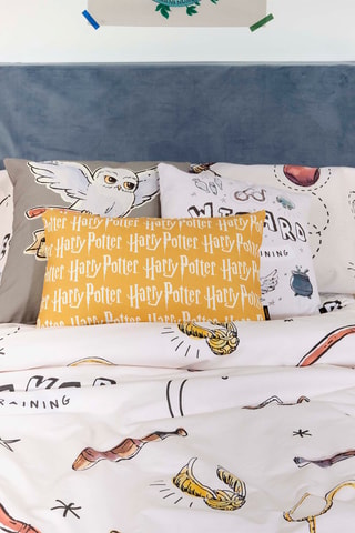 Housse de couette Harry Potter en coton - 175 fils/cm² - Blanc et marron