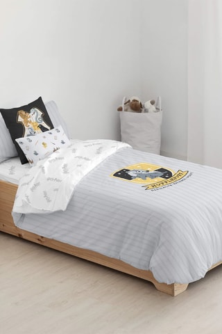 Dekbedovertrek Huffelpuf Harry Potter - Lichtgrijs en Wit