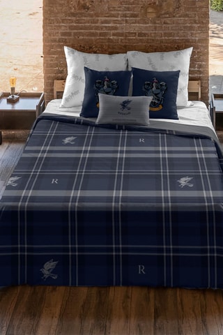 Katoenen Dekbedovertrek Ravenklauw Hedwig Harry Potter - 175 Draad/cm² - Blauw en grijs