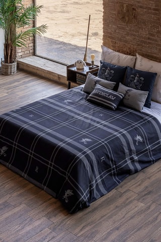 Katoenen Dekbedovertrek Ravenklauw Hedwig Harry Potter - 175 Draad/cm² - Blauw en grijs