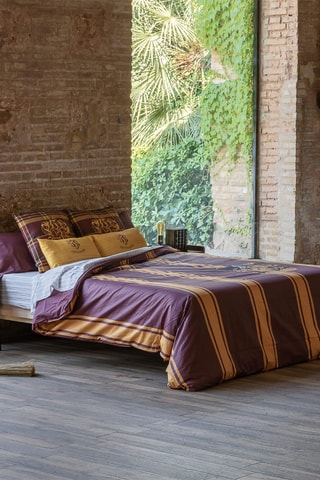 Dekbedovertrek Griffoendor Harry Potter - Bordeauxrood en okergeel