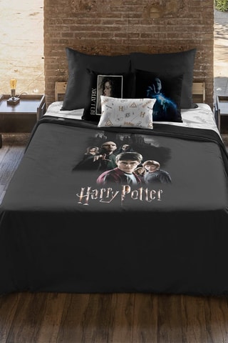 Dekbedovertrek Harry Potter - Donkergrijs en Wit