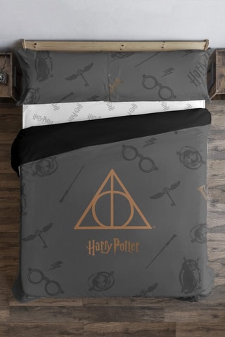 Dekbedovertrek Harry Potter - Donkergrijs en Goudkleurig