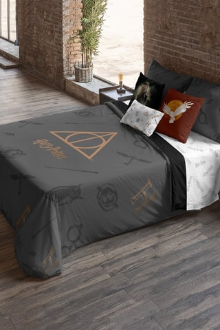 Dekbedovertrek Harry Potter - Donkergrijs en Goudkleurig