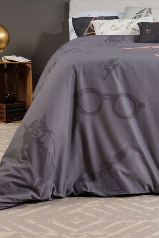 Dekbedovertrek Harry Potter - Grijs en Goudkleurig