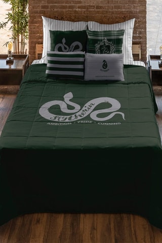 Dekbedovertrek Zwadderich Hedwig Harry Potter - Donkergroen en Wit