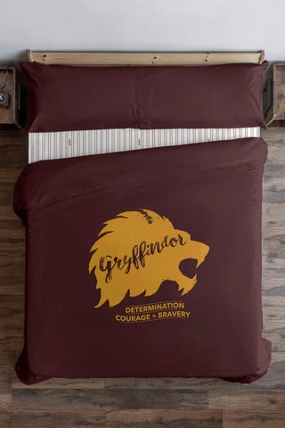 Dekbedovertrek Griffoendor Harry Potter - Bordeauxrood en okergeel