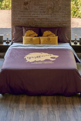 Dekbedovertrek Griffoendor Harry Potter - Bordeauxrood en okergeel