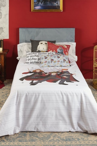 Housse de couette en coton 175 fils/cm² Harry, Ron et Hermione Harry Potter - Blanc