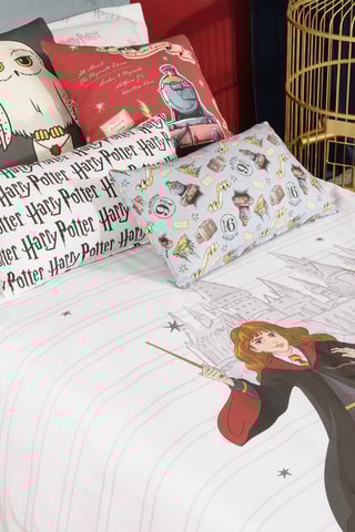 Housse de couette en coton 175 fils/cm² Harry, Ron et Hermione Harry Potter - Blanc