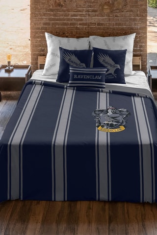 Katoenen Dekbedovertrek Ravenklauw Hedwig Harry Potter - 175 Draad/cm² - Blauw en grijs