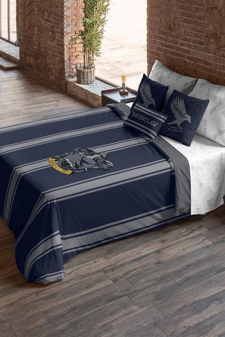 Katoenen Dekbedovertrek Ravenklauw Hedwig Harry Potter - 175 Draad/cm² - Blauw en grijs