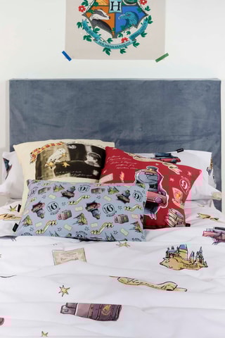 Housse de couette Harry Potter en coton - 175 fils/cm² - Blanc et marron