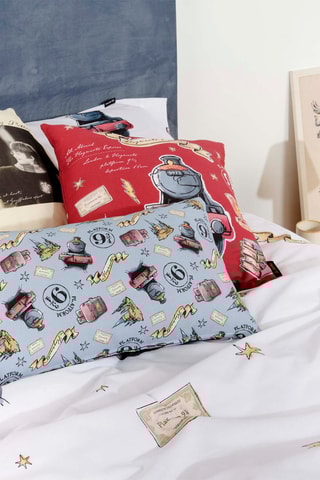 Housse de couette Harry Potter en coton - 175 fils/cm² - Blanc et marron