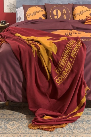 Katoenen Dekbedovertrek Griffoendor Harry Potter - 175 Draad/cm² - Bordeauxrood en goudkleurig