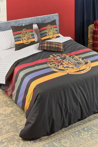 Katoenen Dekbedovertrek Harry Potter - 175 Draad/cm² - Grijs, rood en geel