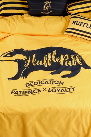 Katoenen Dekbedovertrek Huffelpuf Harry Potter - 175 Draad/cm² - Geel en zwart