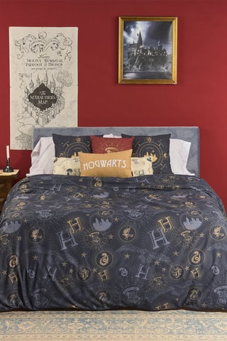 Katoenen Dekbedovertrek Harry Potter - 175 Draad/cm² - Zwart en grijs