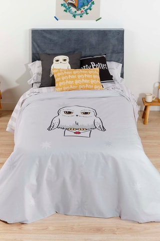 Katoenen Dekbedovertrek Hedwig Harry Potter - 175 Draad/cm² - Lichtgrijs