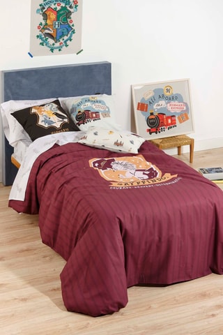 Katoenen Dekbedovertrek Griffoendor Harry Potter - 175 Draad/cm² - Bordeauxrood en goudkleurig