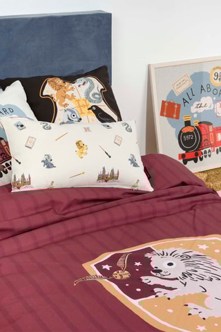 Katoenen Dekbedovertrek Griffoendor Harry Potter - 175 Draad/cm² - Bordeauxrood en goudkleurig