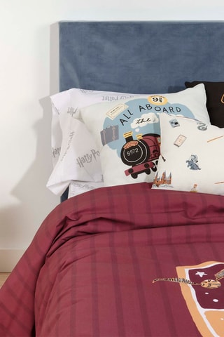 Katoenen Dekbedovertrek Griffoendor Harry Potter - 175 Draad/cm² - Bordeauxrood en goudkleurig