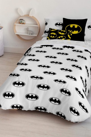 Housse de couette Batman La Ligue des Justiciers DC Comics - Blanc et noir