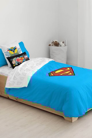 Housse de couette Superman La Ligue des Justiciers DC Comics - Bleu ciel et rouge