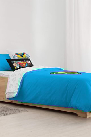 Housse de couette Superman La Ligue des Justiciers DC Comics - Bleu ciel et rouge