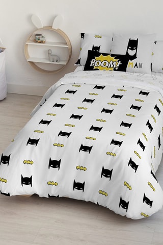 Housse de couette Batman La Ligue des Justiciers DC Comics - Blanc et noir
