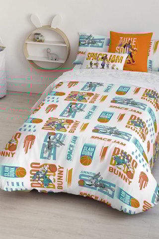 Housse de couette Space Jam - Blanc et orange