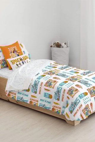 Housse de couette Space Jam - Blanc et orange