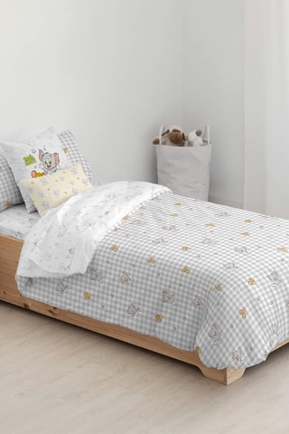 Housse de couette Tom et Jerry - Gris et blanc