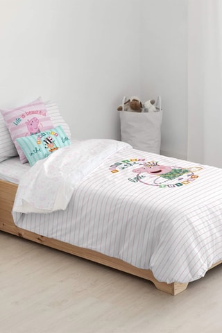 Housse de couette Peppa Pig - Blanc et rose