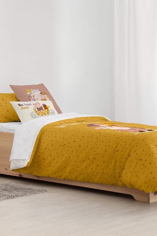 Housse de couette Peppa Pig - Jaune moutarde et rose