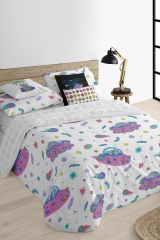 Housse de couette Rick et Morty - Blanc et rose
